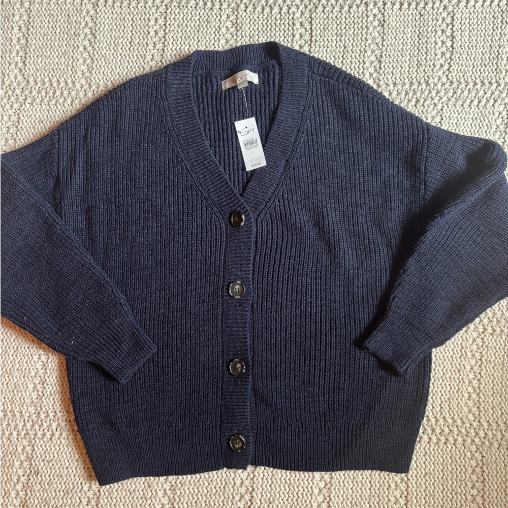 Loft Navy Blue Cardigan NWT